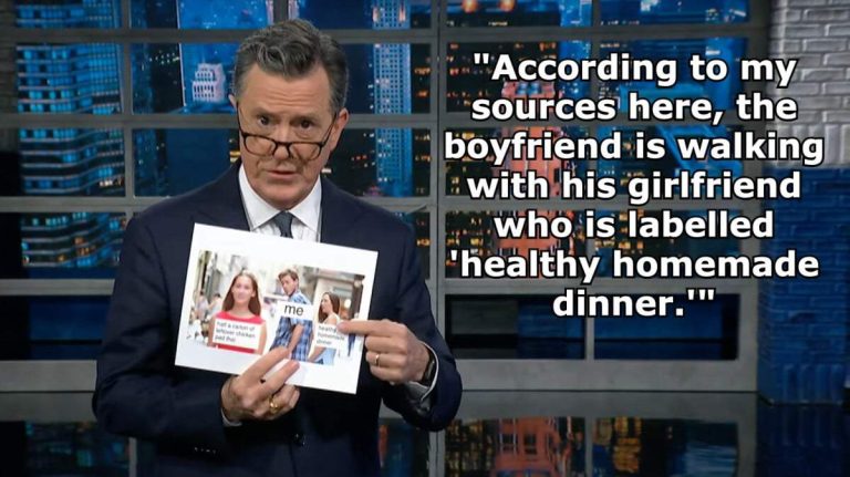Colbert Weighs in on Kamala Harris Memes and "Brat" Label