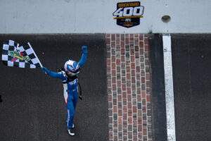 Larson Wins Brickyard 400 Under Caution