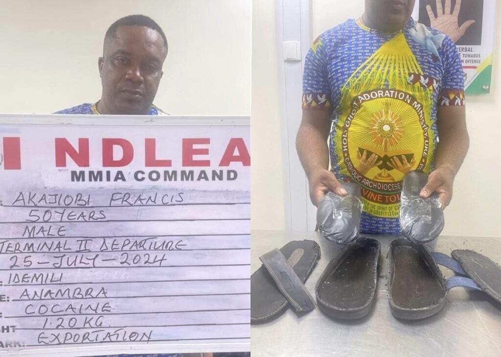 NDLEA Arrests 50 Year Old Spain Based Businessman with Cocaine Concealed in Sandals