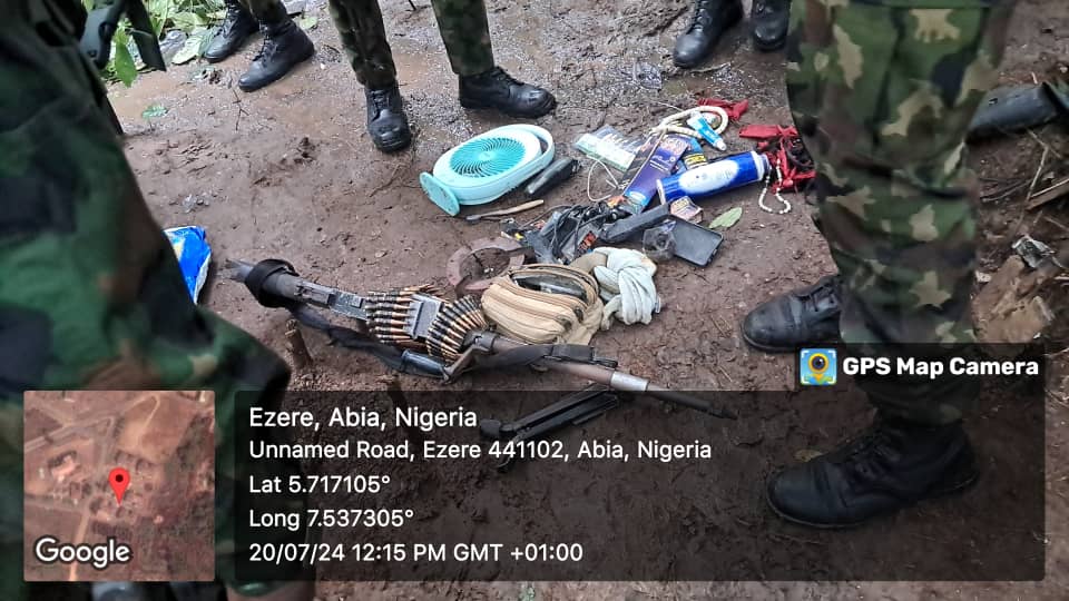 Nigerian Army Dislodges Terrorist Camp, Seizes Weapons in Imo and