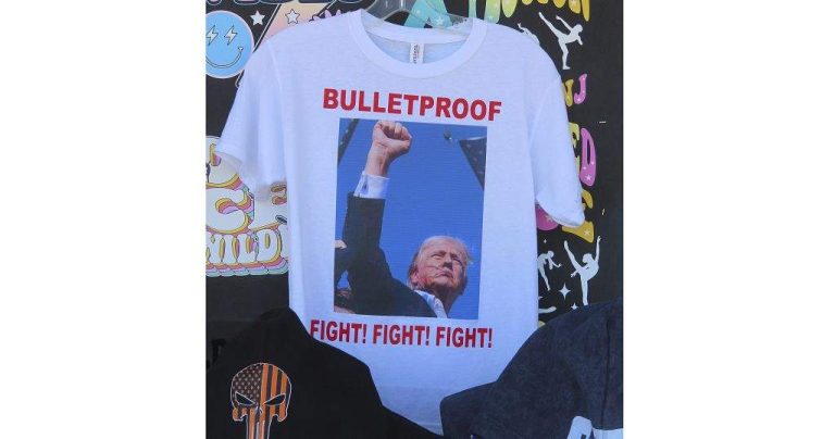 Trump T Shirts Emblazoned with Assassination Attempt Image Sell for $4