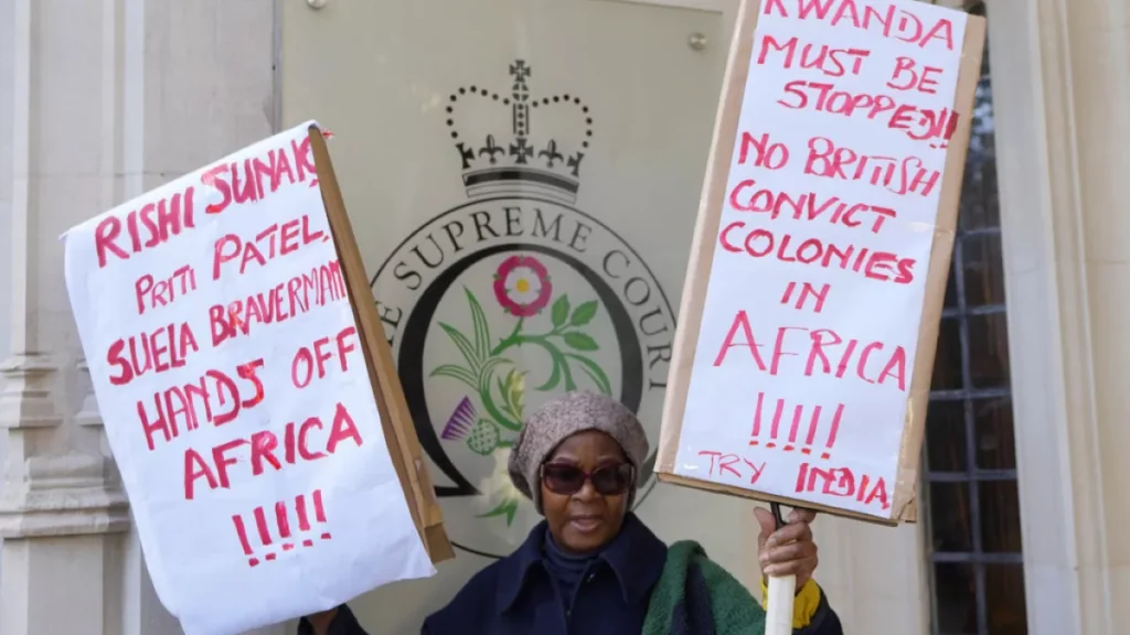 a protester stands in front of the supreme court in london november 15 2023