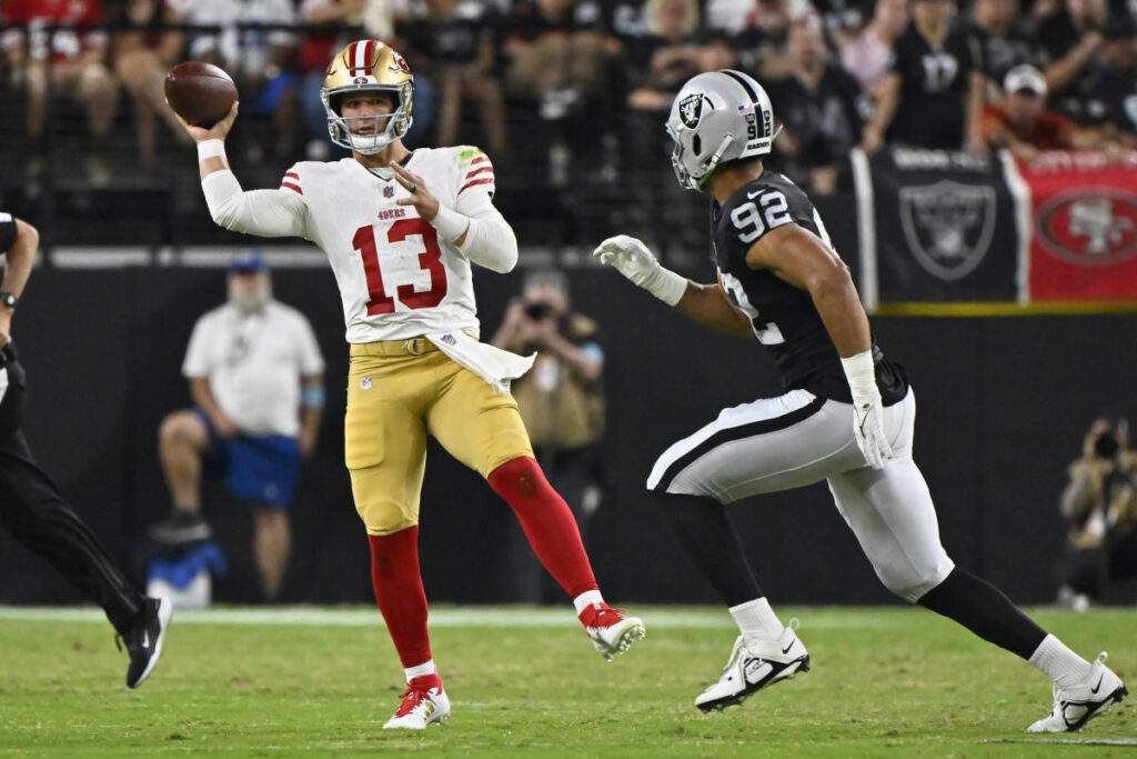 49ers and Raiders Tie in Preseason Finale, Purdy Shines