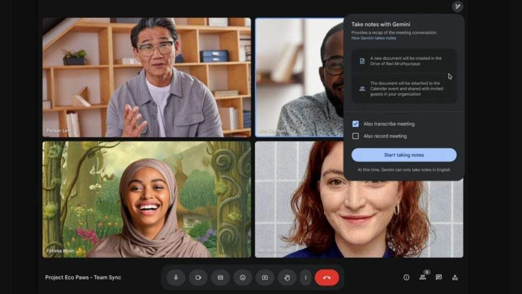 Google Meet Unlocks AI Powered Note Taker