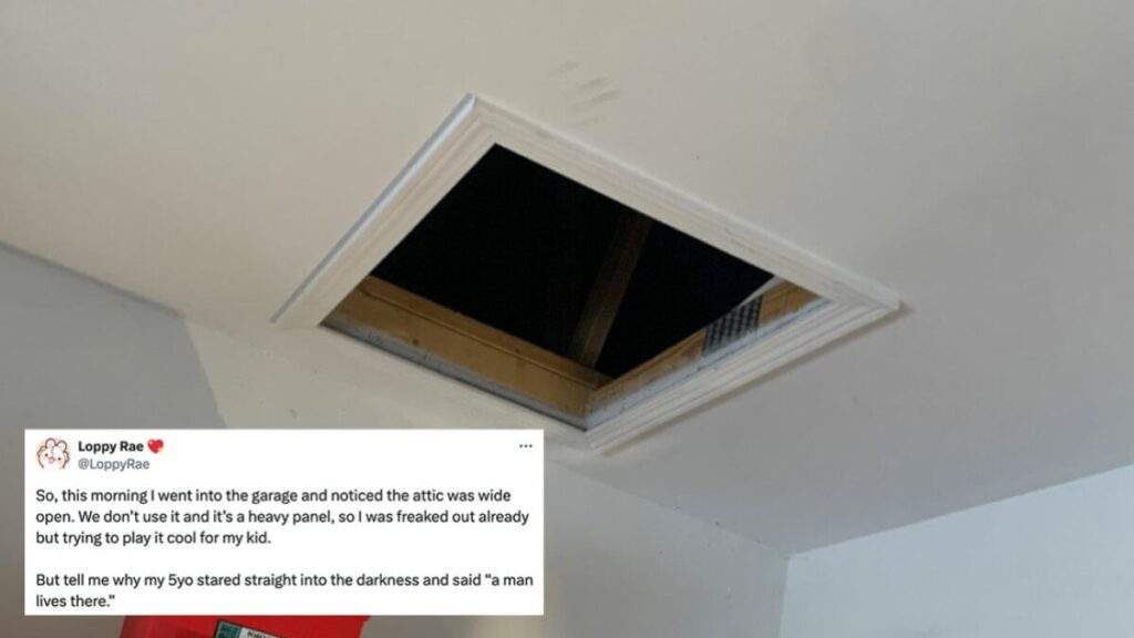 Mysterious Attic Hatch Found Open, 5 Year Old Claims "Man Lives There"