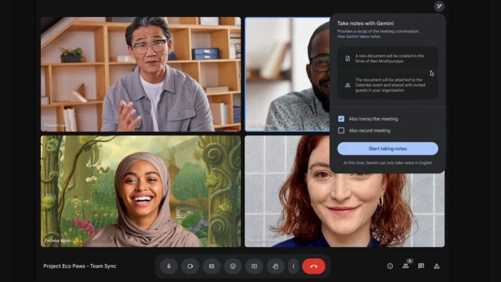 Google Meet Unlocks AI Powered Note Taker