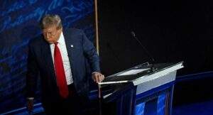 Trump Surprises Reporters with Post Debate Appearance