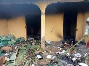 AKISIEC Office Set Ablaze In Akwa Ibom Election Materials Intact 300x222