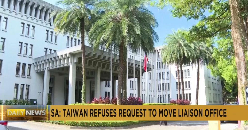 Taiwan Rejects South Africa's Request to Relocate Office