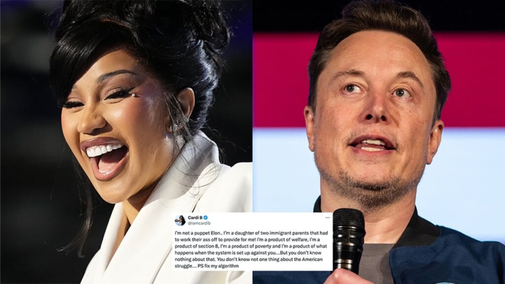 Cardi B bluntly shuts down Elon Musk on X after he calls her a 'puppet'