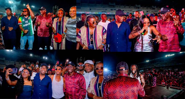 Sanwo-Olu Hangs Out With Wizkid, Burna Boy, Olamide, Tiwa Savage Sanwo-Olu Hangs Out With Wizkid, Burna Boy, Olamide, Tiwa Savage At #GreaterLagosCountdown2025