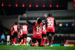 UCL: Tella celebrates maiden goal for Bayer Leverkusen