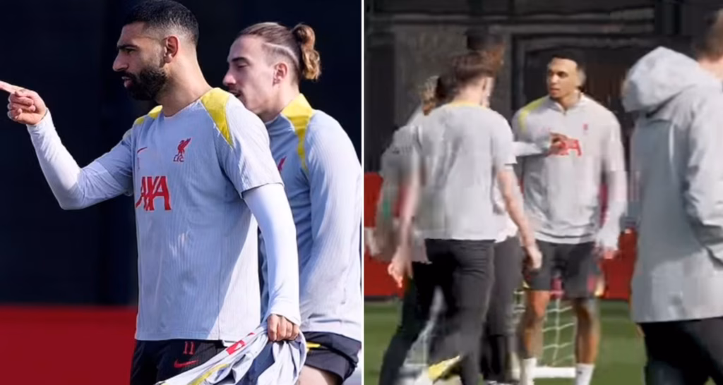 UCL: Salah, Alexander-Arnold in tense training ground moment before PSG clash