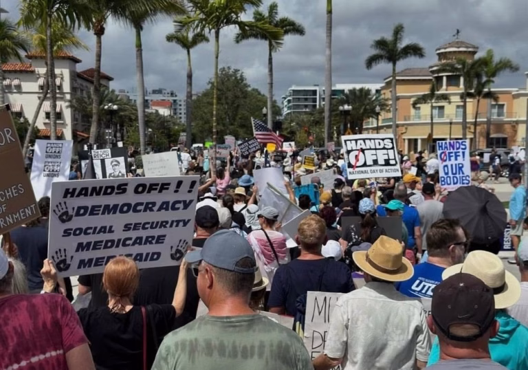 'Hands off' protests against Trump, Musk spread in US