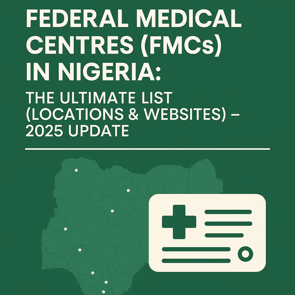 Map showing locations of Federal Medical Centres (FMCs) across Nigeria