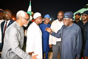 Tinubu arrives in Abuja after visit to France