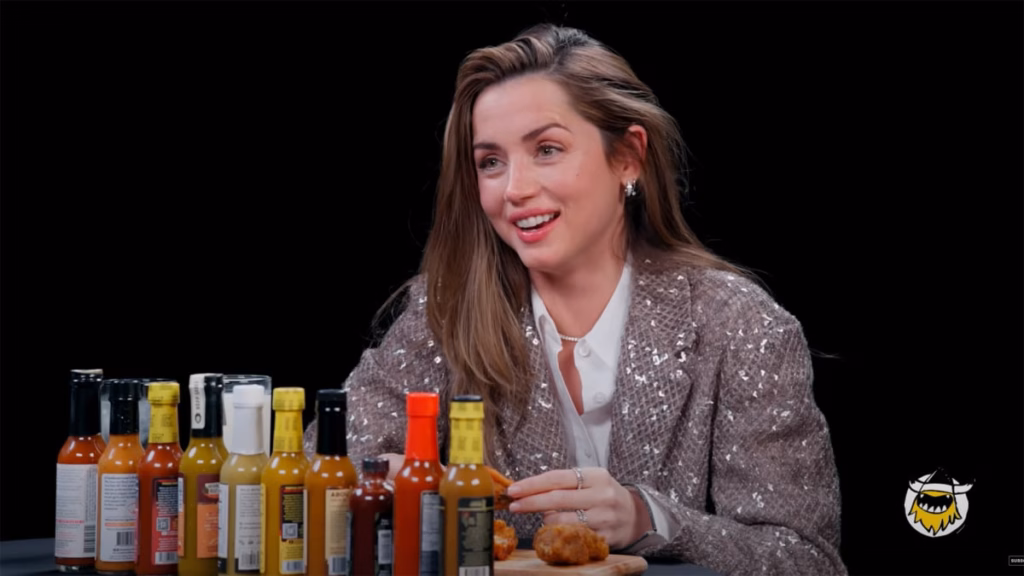 Ana de Armas' 'Hot Ones' is part giggling, part pain