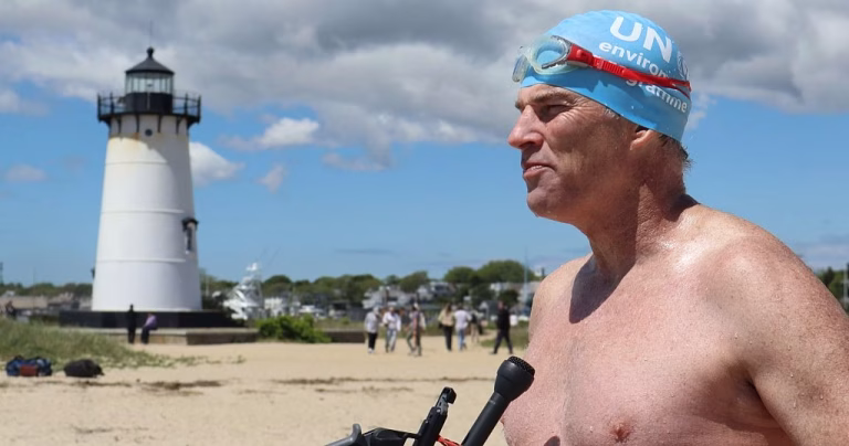 South African swims around Martha's Vineyard to raise awareness of need to protect sharks