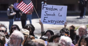 Harvard students rally in support of international classmates