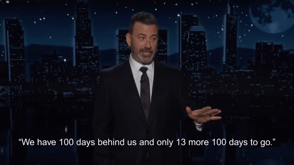 Jimmy Kimmel roasts Trump's first 100 days with embarrassing supercut