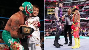 Dominik Mysterio &amp; Rey Mysterio (Image via wwe.com)
