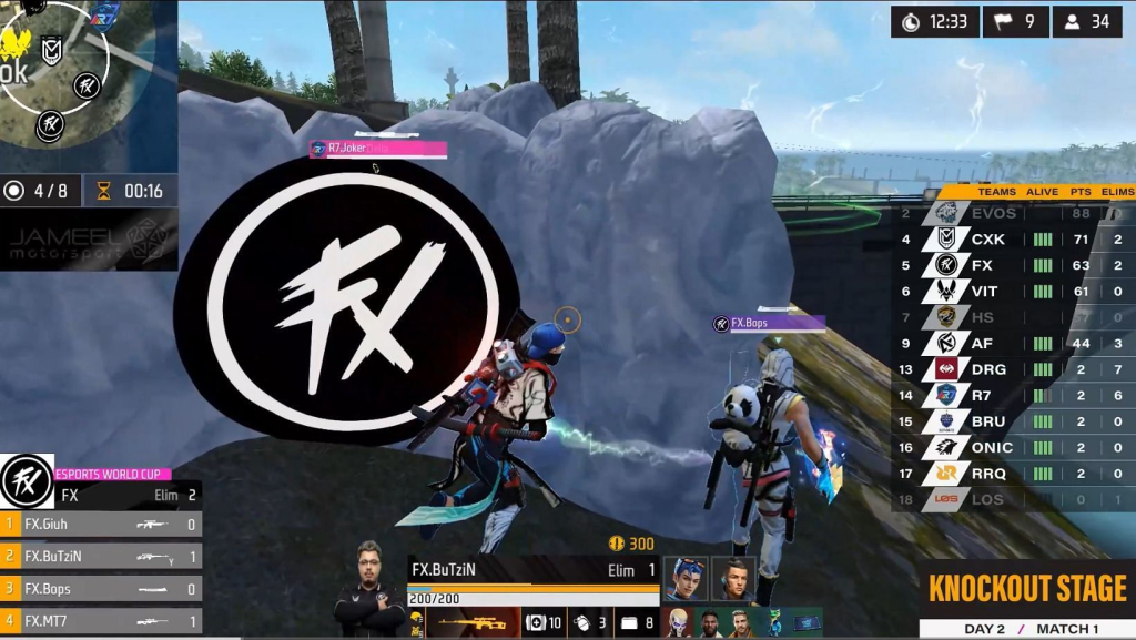 Evos ranks first after Day 2 of Free Fire World Cup 2025 Knockout (Image via YouTube/Free Fire Esports)