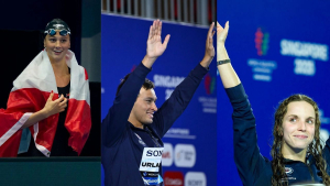 Summer McIntosh, Luca Urlando and Regan Smith (Image via: All Getty)