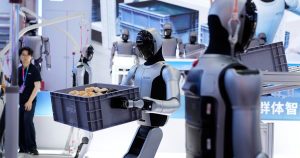 Robots fight in boxing match at 2025 World Robot Conference