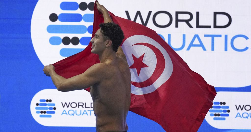 Tunisian swimmer Ahmed Jaouadi clinches 1500m gold, achieves double victory at world championships