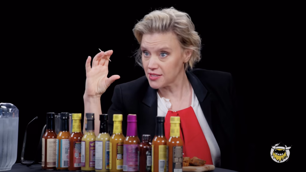 Kate McKinnon details angler fish mating rituals while surviving 'Hot Ones'