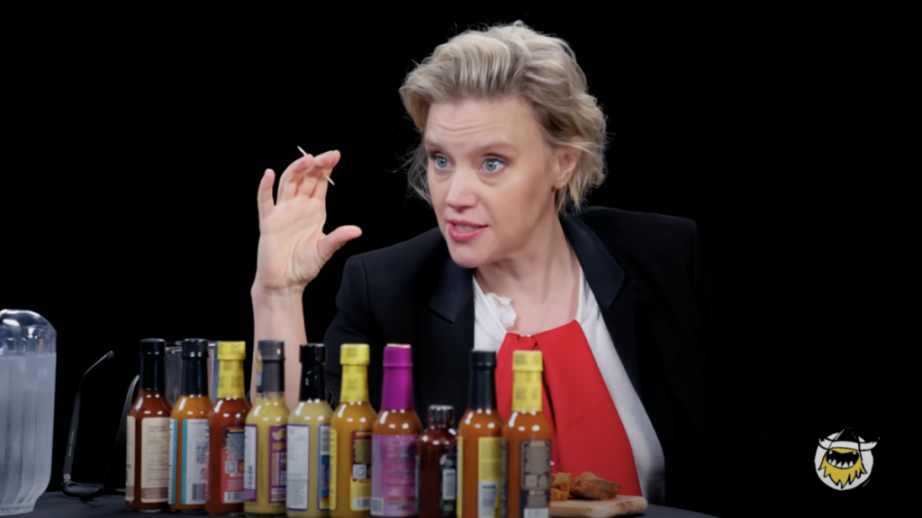 Kate McKinnon details angler fish mating rituals while surviving 'Hot Ones'
