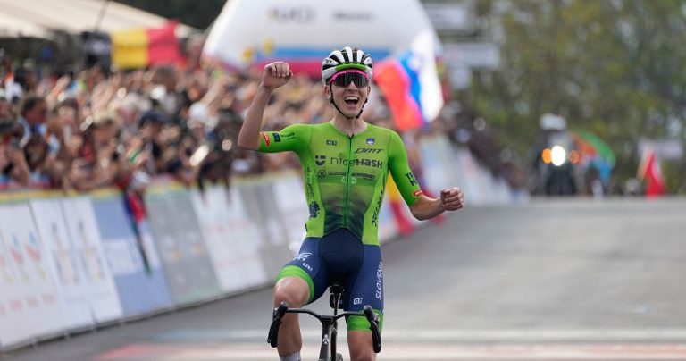 Slovenia's Tadej Pogačar takes gold at first African UCI Road World Championship