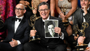 Stephen Colbert Receives Emmy Standing Ovation 300x169