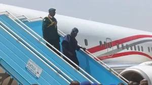 BREAKING: Tinubu arrives Kaduna, to attend wedding, visit Buhari's family