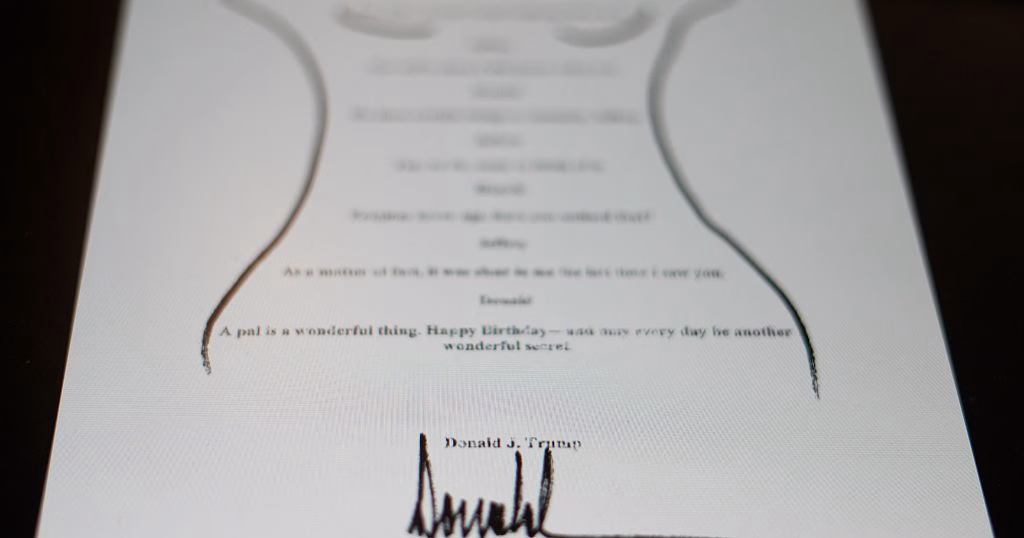 Democrats release suggestive letter to Epstein purportedly signed by Trump