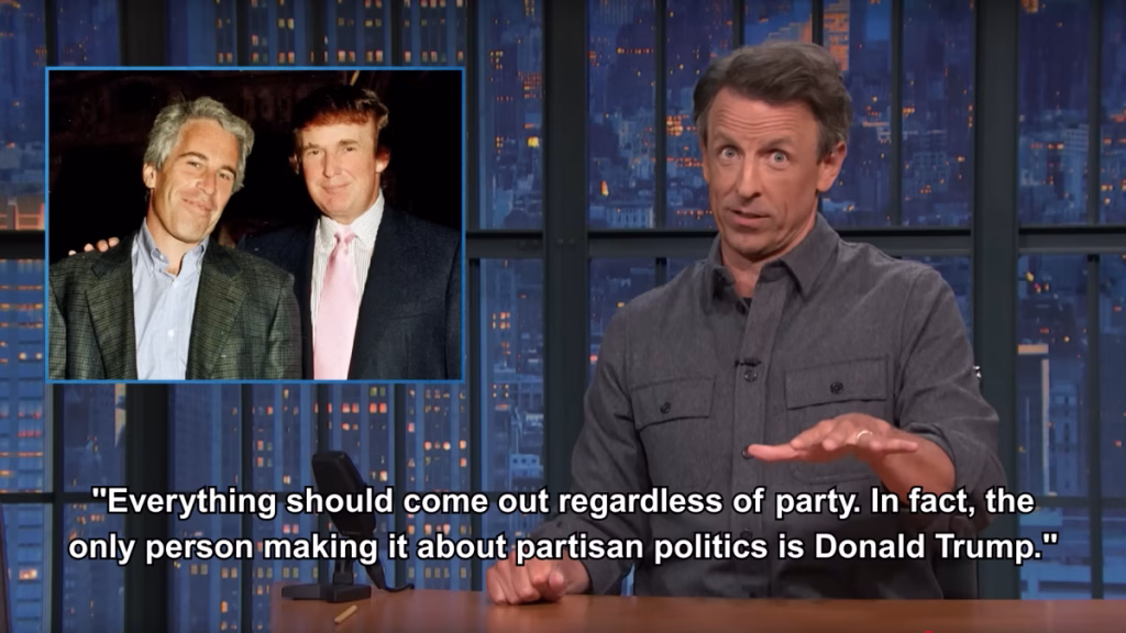 Seth Meyers reacts to Trump's condemnation of bill to release Epstein files