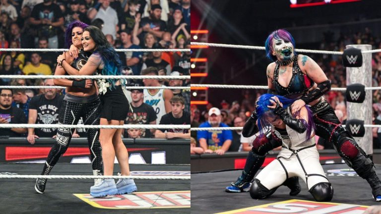 Bayley and Lyra Valkyria (left), The Kabuki Warriors (right) [Images via WWE.com]