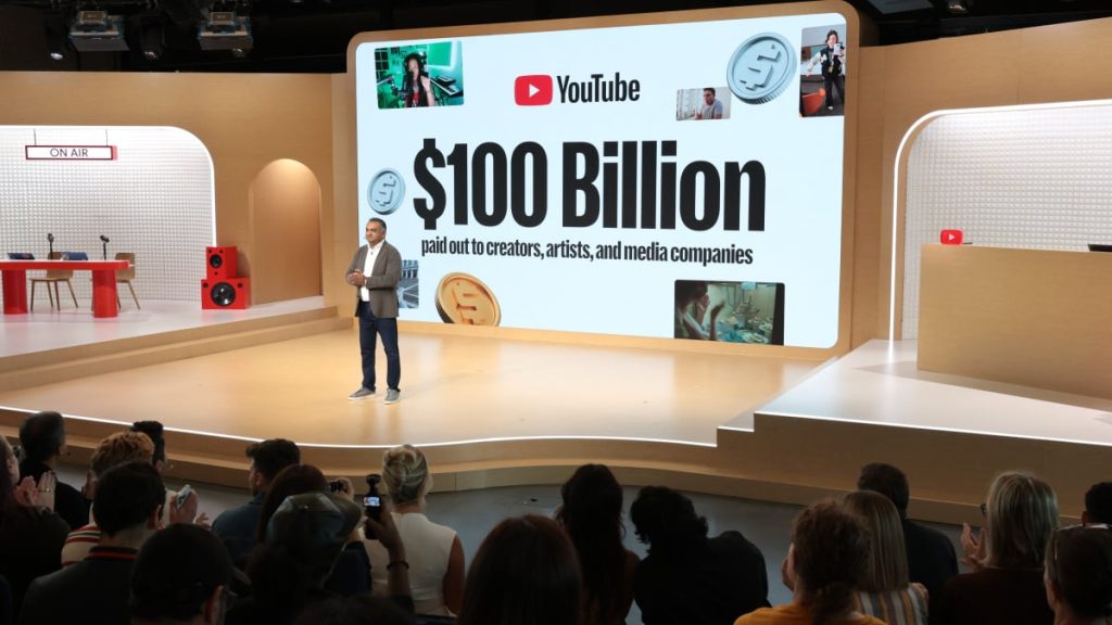 YouTube's paid creators $100 billion in four years