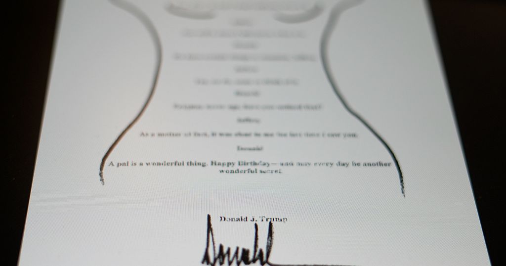 Democrats release suggestive letter to Epstein purportedly signed by Trump