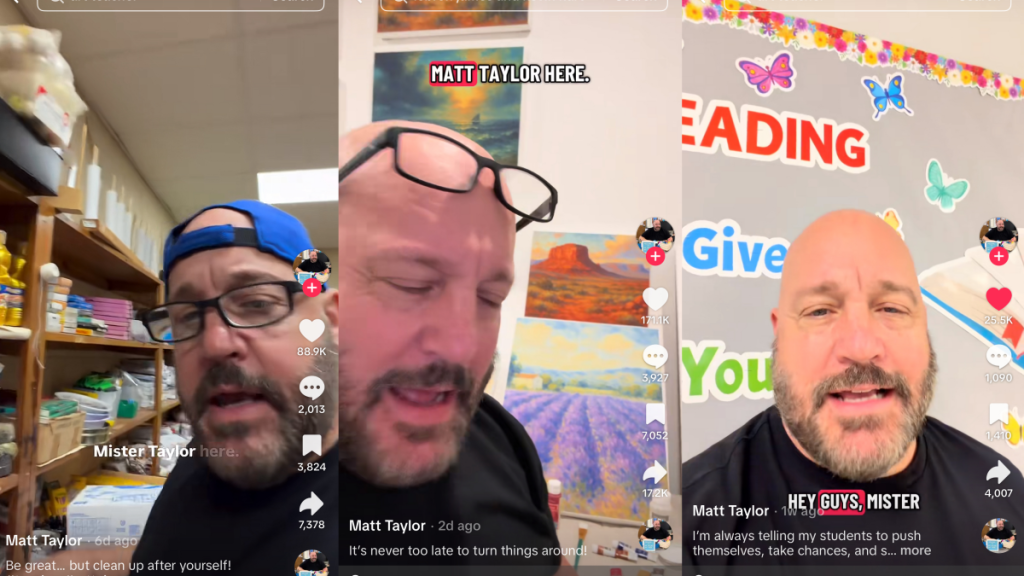 Kevin James TikTok prank sparks confusion with Matt Taylor videos Is Kevin James pretending to be an art teacher on TikTok?