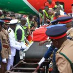 Raila Odinga's body arrival at JKIA draws thousands of mourners