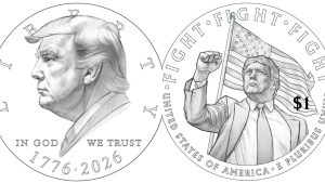 Trump Considered For US Coin To Mark 250 Years Of 300x169