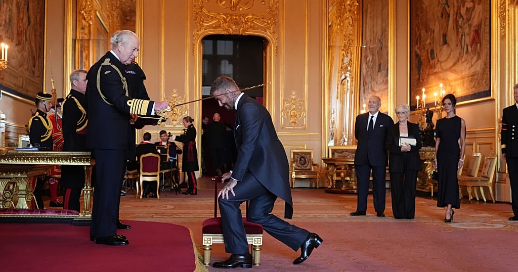 David Beckham knighted by King Charles III Football star David Beckham knighted by King Charles III