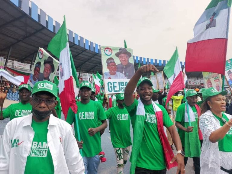 2027: Jonathan's supporters storm PDP convention, projects Bala Mohammed as vice [PHOTOS]