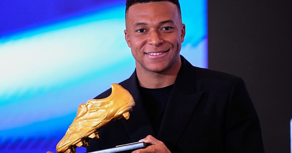 Real Madrid's Kylian Mbappé awarded Golden Boot for the first time
