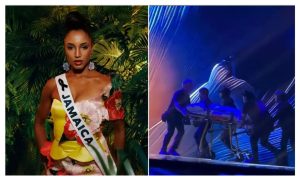 Jamaica Miss Universe contestant rushed to hospital after falling off stage [VIDEO]