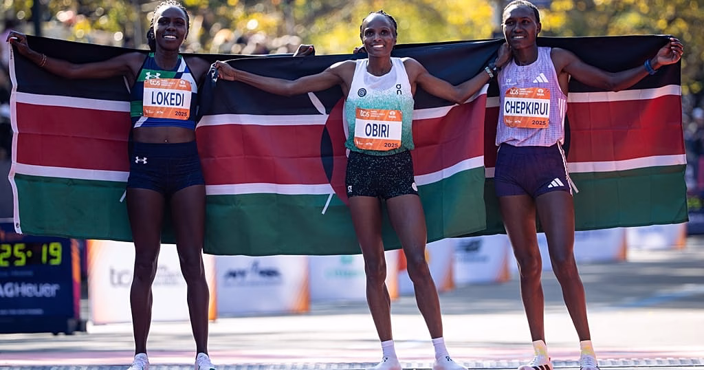 Obiri breaks NYC marathon record as Kipruto wins closest finish