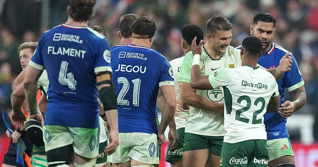 Rugby: South Africa overcomes red card and halftime deficit to beat France