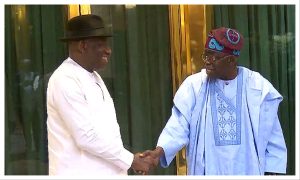 Tinubu Meets Jonathan At Presidential Villa After Guinea Bissau Trip 300x180