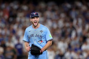 Trey Yesavage Enjoys Beach Vacation With Fiancee Taylor Frick 300x200